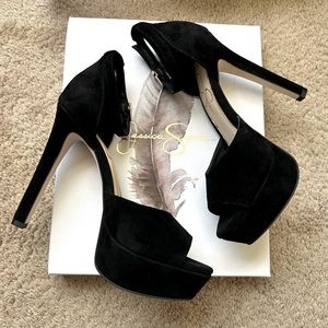 Jessica Simpson Beeya Stiletto Heels Black Suede US 6M NWT